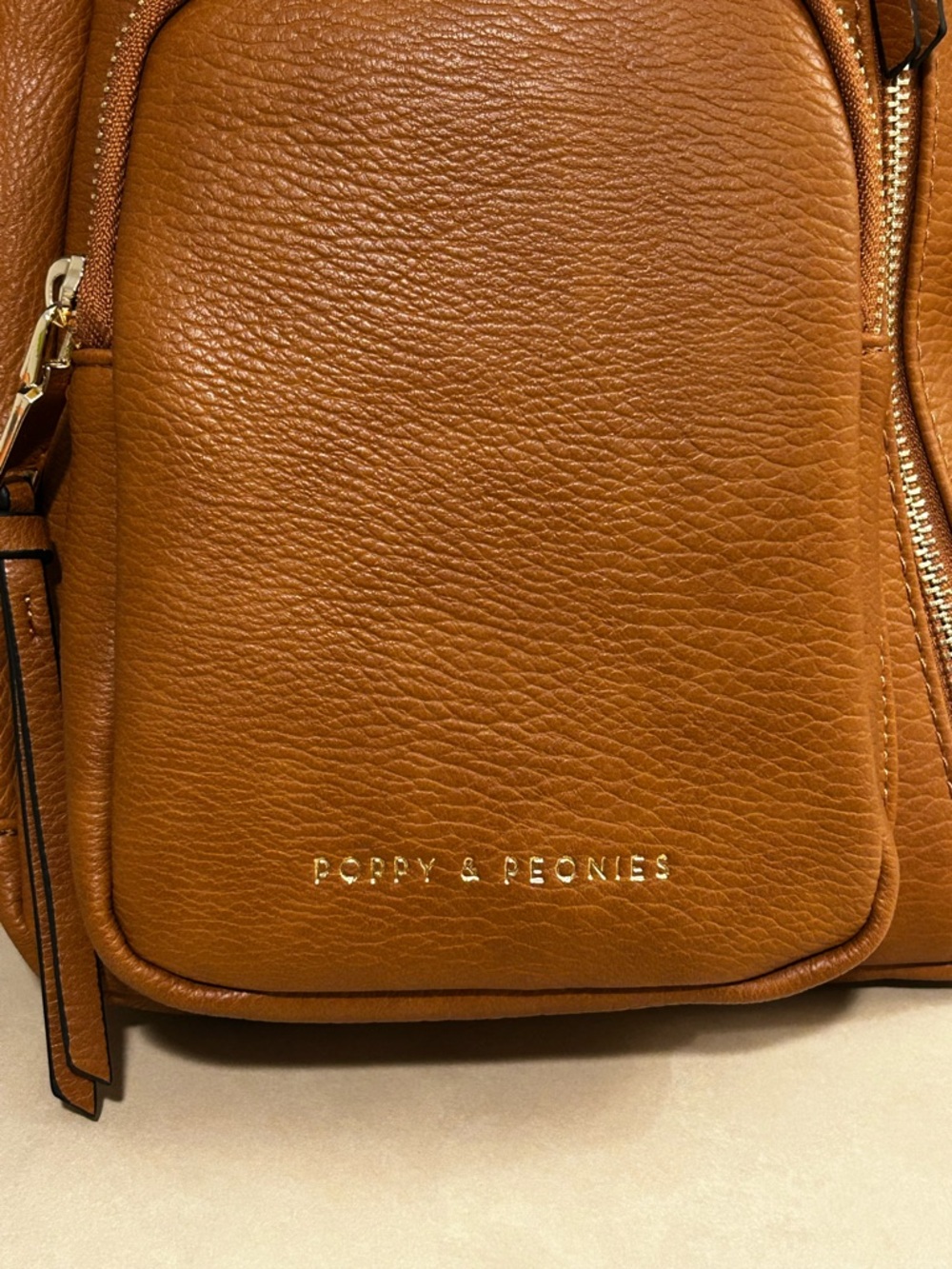 Poppy & Peonies Pebbled Leather Sling Backpack Purse NWOT - Picture 2 of 15